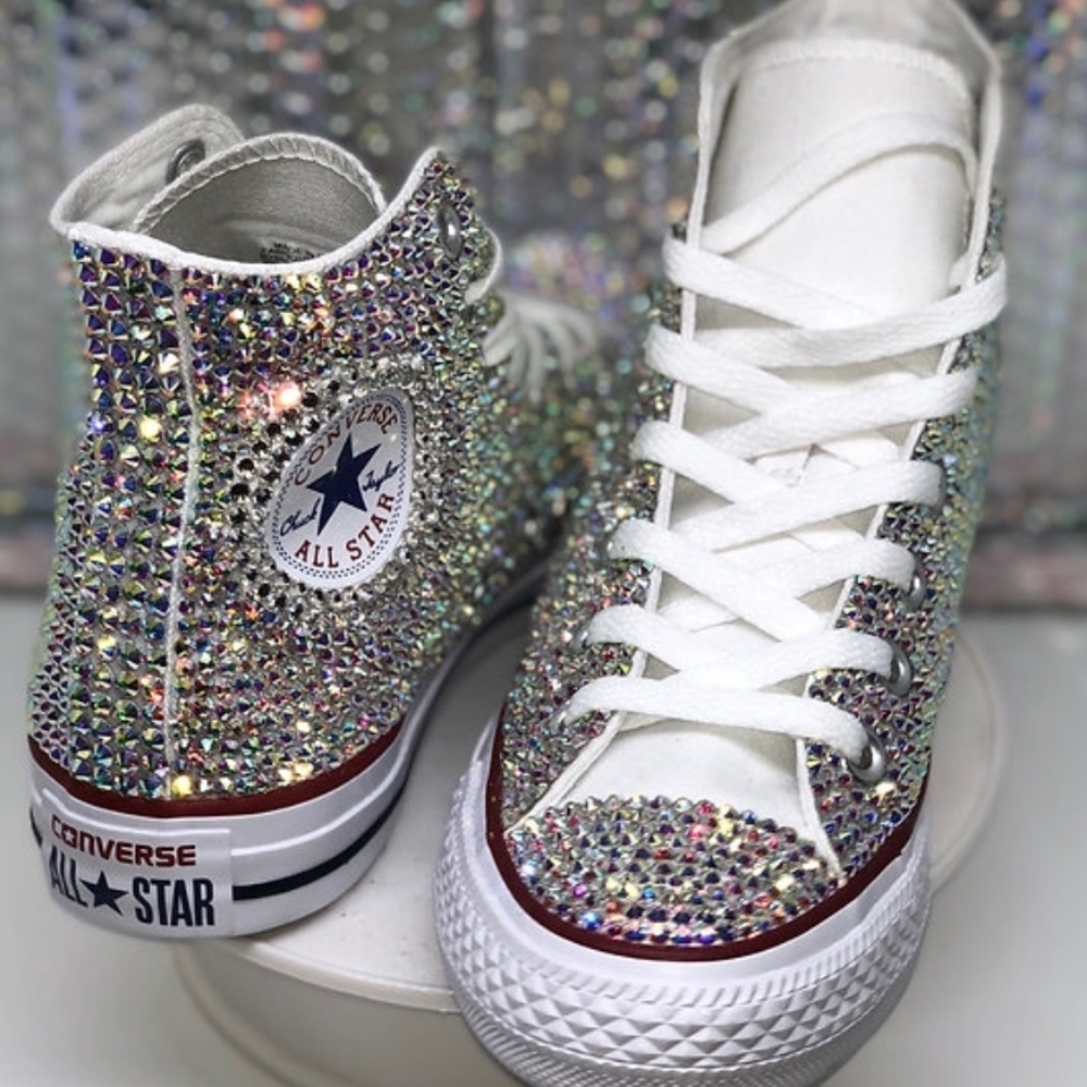 Bling Converse Shoes bedazzled y2k sneakers